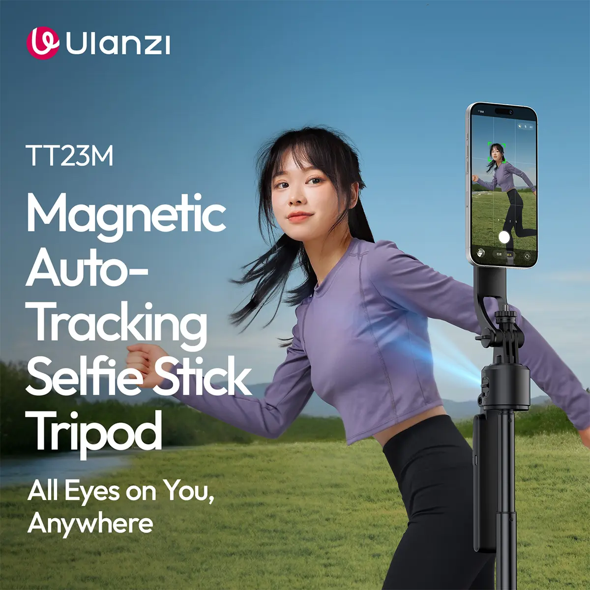 Ulanzi TT23M Magnetic Selfie Stick Tripod Auto Tracking Durable