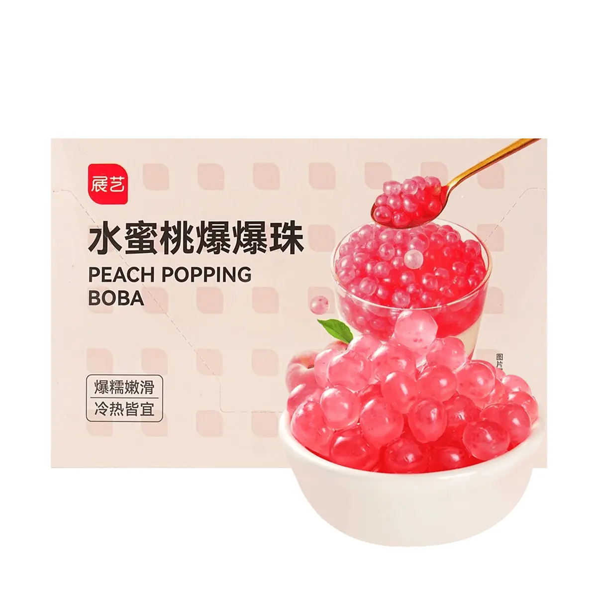 ZHANYI Peach Popping Boba 300g - Bursting Boba Pearls for Bubble Tea & Desserts, Summer Refreshment ZHANYI Peach Popping Boba 300g - Bursting Boba Pearls for Bubble Tea & Desserts, Summer Refreshment