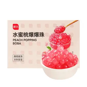 ZHANYI Peach Popping Boba 300g - Bursting Boba Pearls for Bubble Tea & Desserts, Summer Refreshment