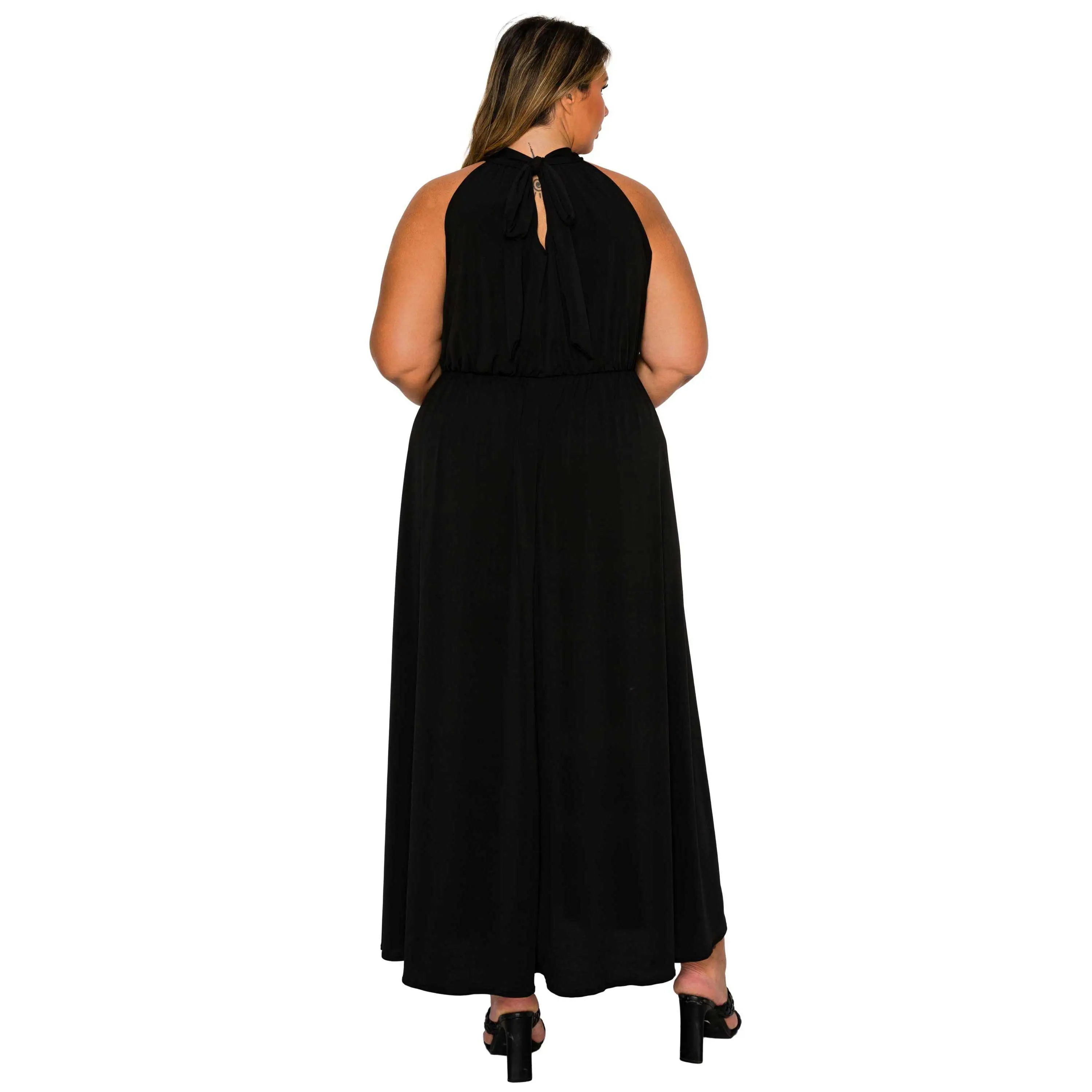 Plus Size L I V D Cassia Halter Neck Maxi Dress - USA Made, Elastic Waist,  Back Keyhole, Polyester & Spandex, Casual Summer Womenswear - TikTok Shop