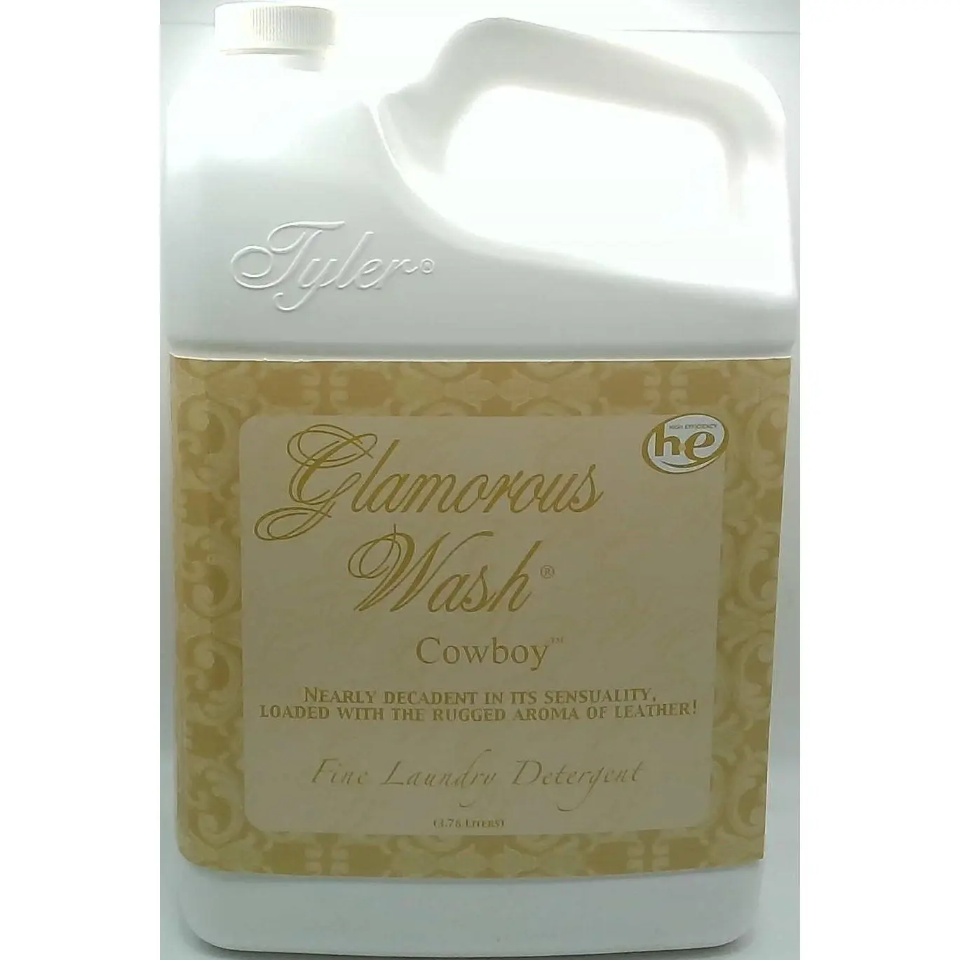 Tyler Candle Company Glamorous Wash Scented High-Efficiency Laundry Detergent - Cowboy Fragrance, Gentle on Fabrics, Hypoallergenic, All-Natural Concentrated Household Cleaner, 3.78L/128oz, Clothes
