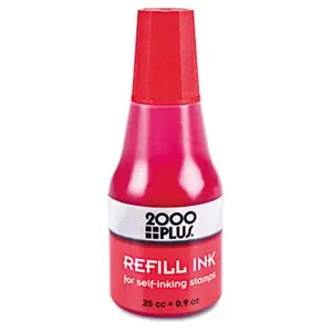 212 MAIN Consolidated Stamp 2000 PLUS Self-Inking Refill, Red, .9 oz Bottle, Refillable Ink