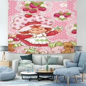 Strawberry Sweetheart Pattern Rug, Dreamy Fashion Room Decor, Unique Wall Art for Living Room and Bedroom, Soft Durable Birthday Gift