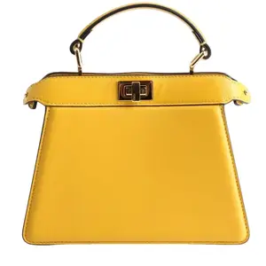 Pre-owned FENDI Leather Shoulder Bags Shiny Nappa Petite Peekaboo I SEE U Satchel