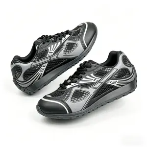 Minimalist Black Grey Mesh Trainers with Lightweight Breathable Design for Everyday Casual & Commute