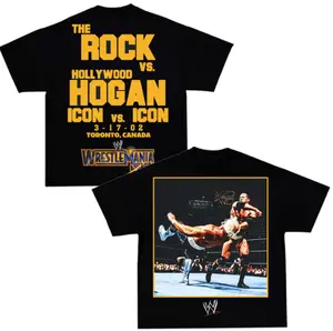 The Rock vs Hulk Hogan WrestleMania X8 Icon vs Icon Graphic T Shirt  Wrestling Classic Match Fan Tee Vintage WrestleMania Unisex Shirt