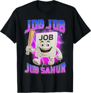 Funny Meme Job Job Job Sahur 100% Cotton Italian Brainrot  T-Shirt
