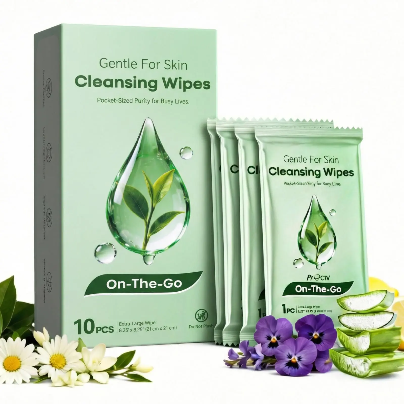 Rinse-Free Body Wipes, Ultra Thick Shower Wipes for Skin, Disposable & Travel Essentials, Hypoallergenic, Green Tea & Aloe-Infused, XL Cleansing Wipes for Post Workout Cleanup & Elderly Hygiene,SummerWins,DealsForYouDays,Father's Day