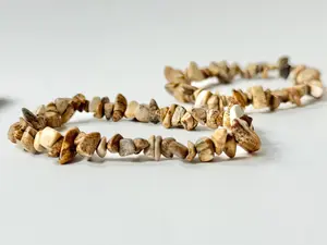 Picture Stone Chip Bead Bracelet