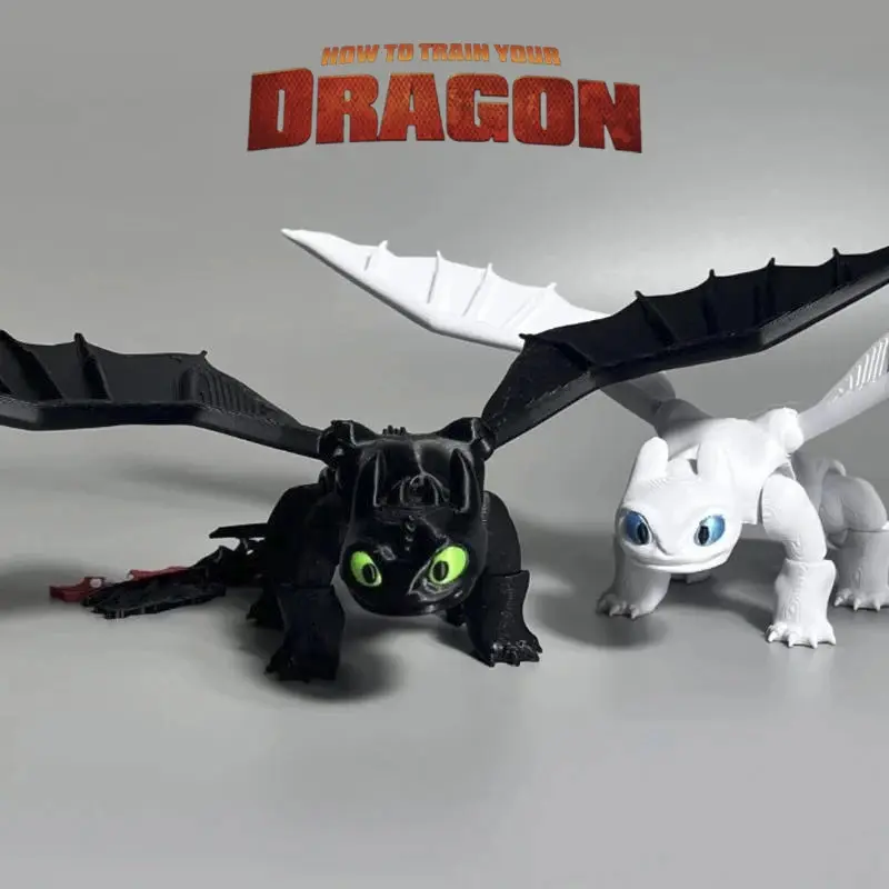 3D Toothless Dragon Articulating Figurine - 3D Model, Joint Mobility Collectible, Home Decor Statue Ornament Decor/Toy