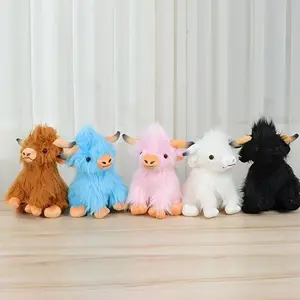 New Highland Cow Simulation Scottish Highland Cow Long Plush Toy Cow Doll