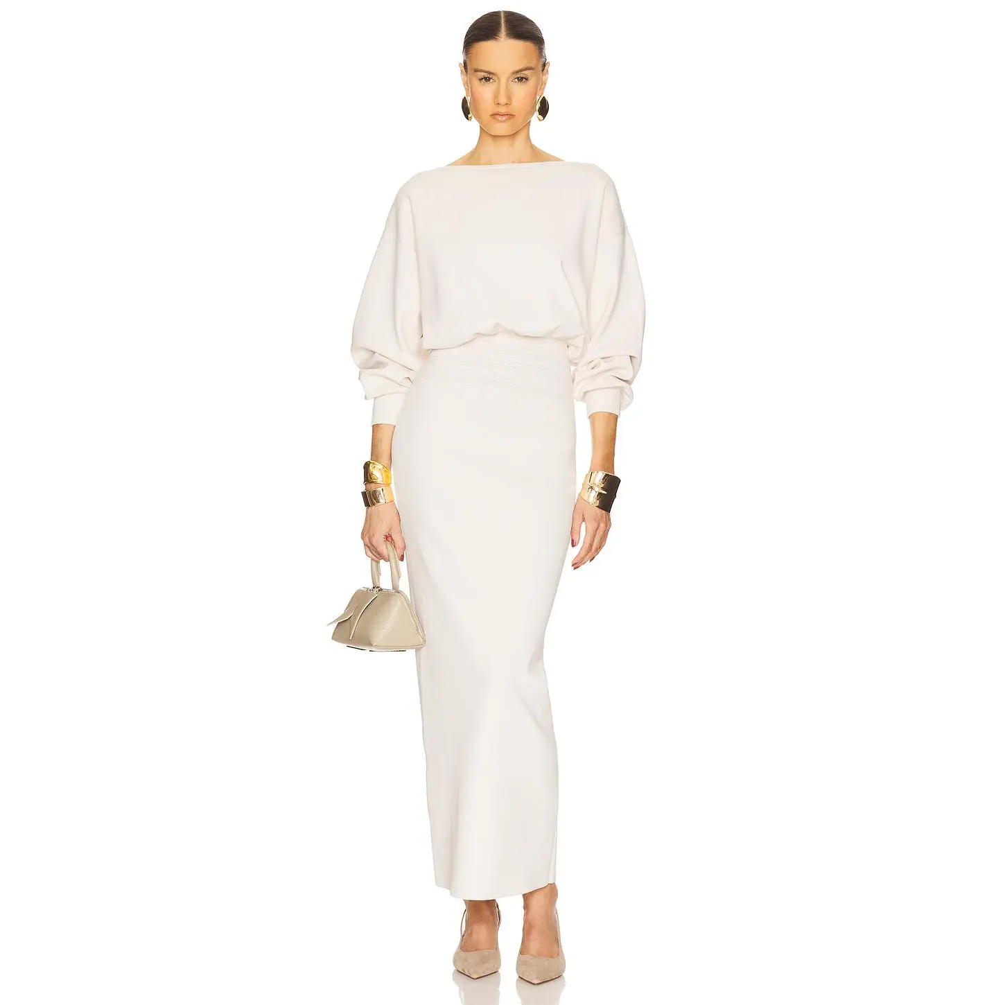 Helsa Hildie Maxi Dress in Cream