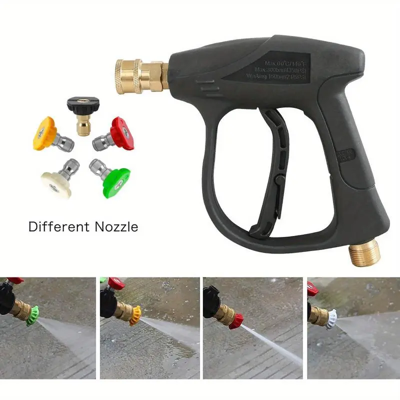 High Pressure Sprinkler with 5pcs Quick Connect Nozzles, 1 Piece Multifunctional High Pressure Sprinkler with 5 Spray Modes for Car Washing, 3000 Psi Max Car Wash Sprinkler for Car Cleaning, Universal Car Washing Tool Accessories