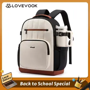 LOVEVOOK TikTokShopBacktoSchool Laptop Backpack Women with Pouch Pocket for Large Capacity Cup,17 Inch Lightweight Puffer Computer Laptop Bag Travel Backpack Purse for Work College Teacher Personal Item