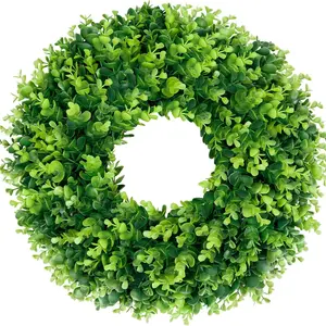 20 Inch Artificial Eucalyptus Wreath, UV Resistant, No Maintenance, Indoor Outdoor Decor, Wedding Porch Wall Decoration, Outdoor Fake Plants