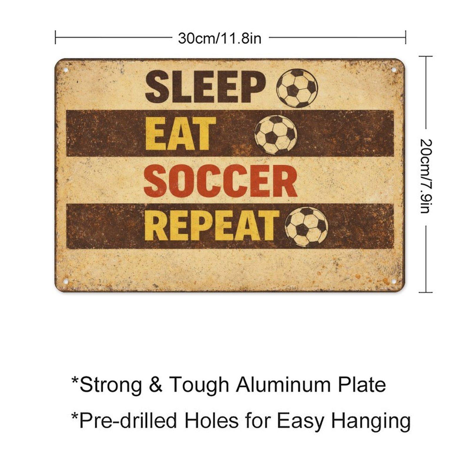 Funny Soccer Fan Metal Sign 12x8 Inch Vintage Retro Wall Decor Football Season Humor Gift Game Room Decor