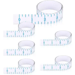 6 Pcs Transparent Waterproof Fish Ruler Decal Adhesive Clear Measuring Tape Sticker for Boats Kayak Net Gaff Fishing Accessories
