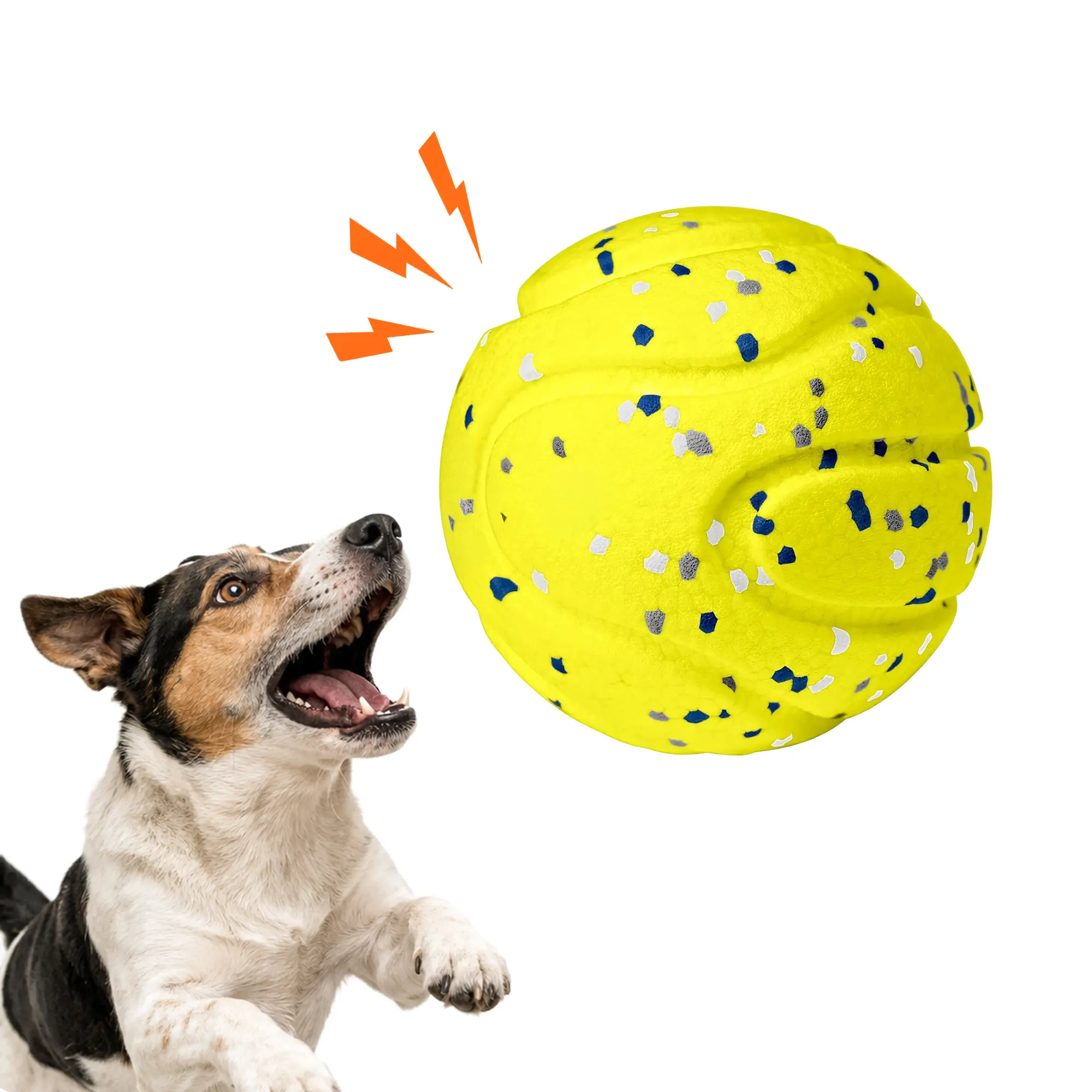 Potaroma Giggle Squeaky Dog Ball Toys Motion Activated, Floating Dog Fetch Balls for Pool Lake Water Play, Soft ETPU Teeth Clean Dog Toy Ball, Interactive Outside Dog Balls Relieve Boredom for Small Medium Dogs