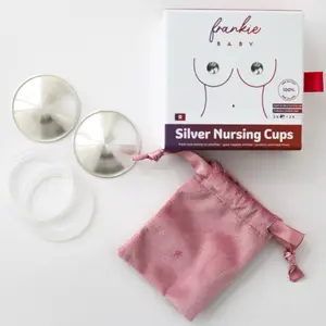Frankie Baby Silver Nursing Cups - for Breastfeeding Newborns - New Mom Gift