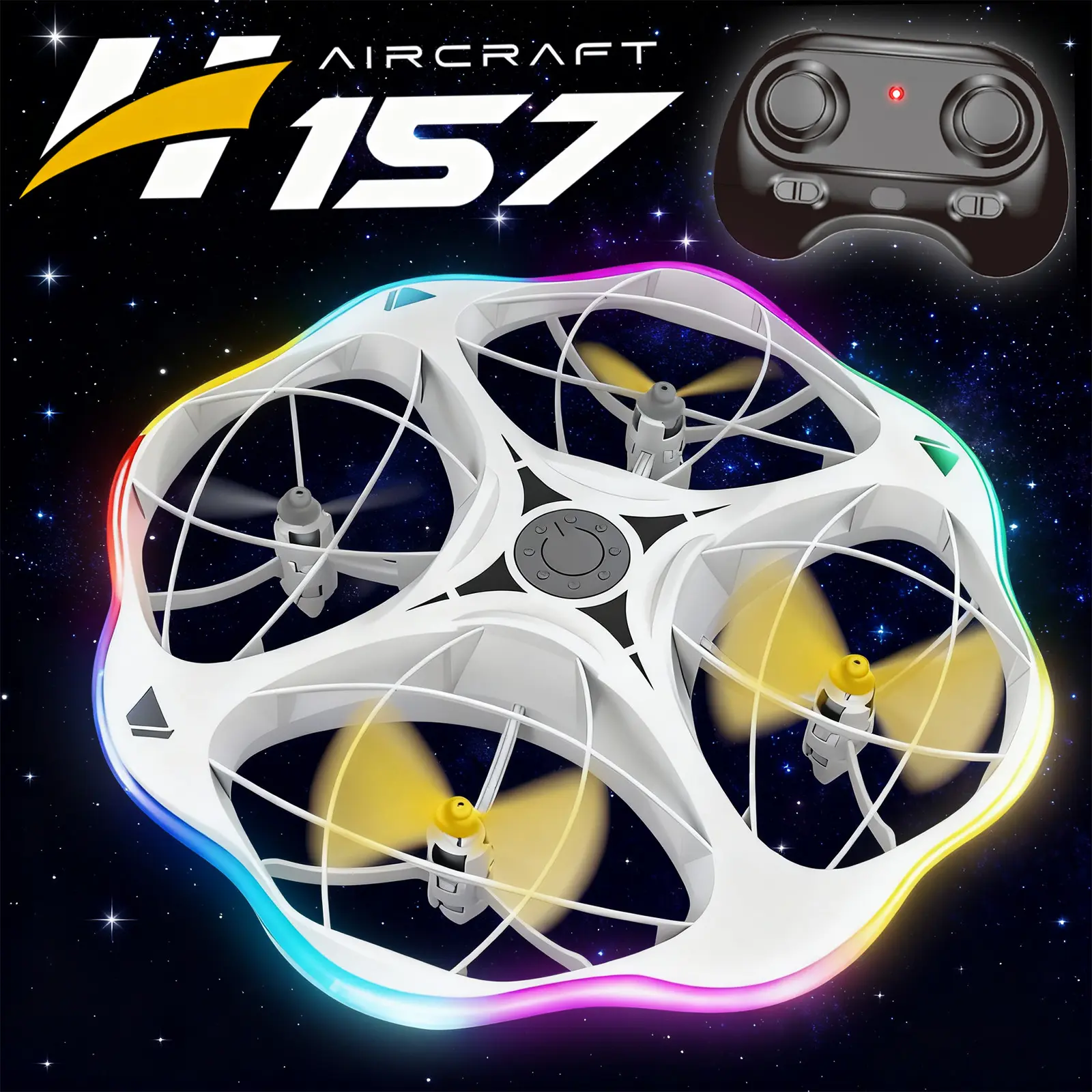 RC UFO Drone Toy with Colorful LED Lights for Night Flying, 360° Flip, Multi-Speed Adjust, Festival Gift for Flying Enthusiasts