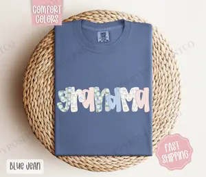 Floral Grandma Comfort Colors Shirt, Cute Spring Grandma Tshirt, Coquette Grandmother Tee