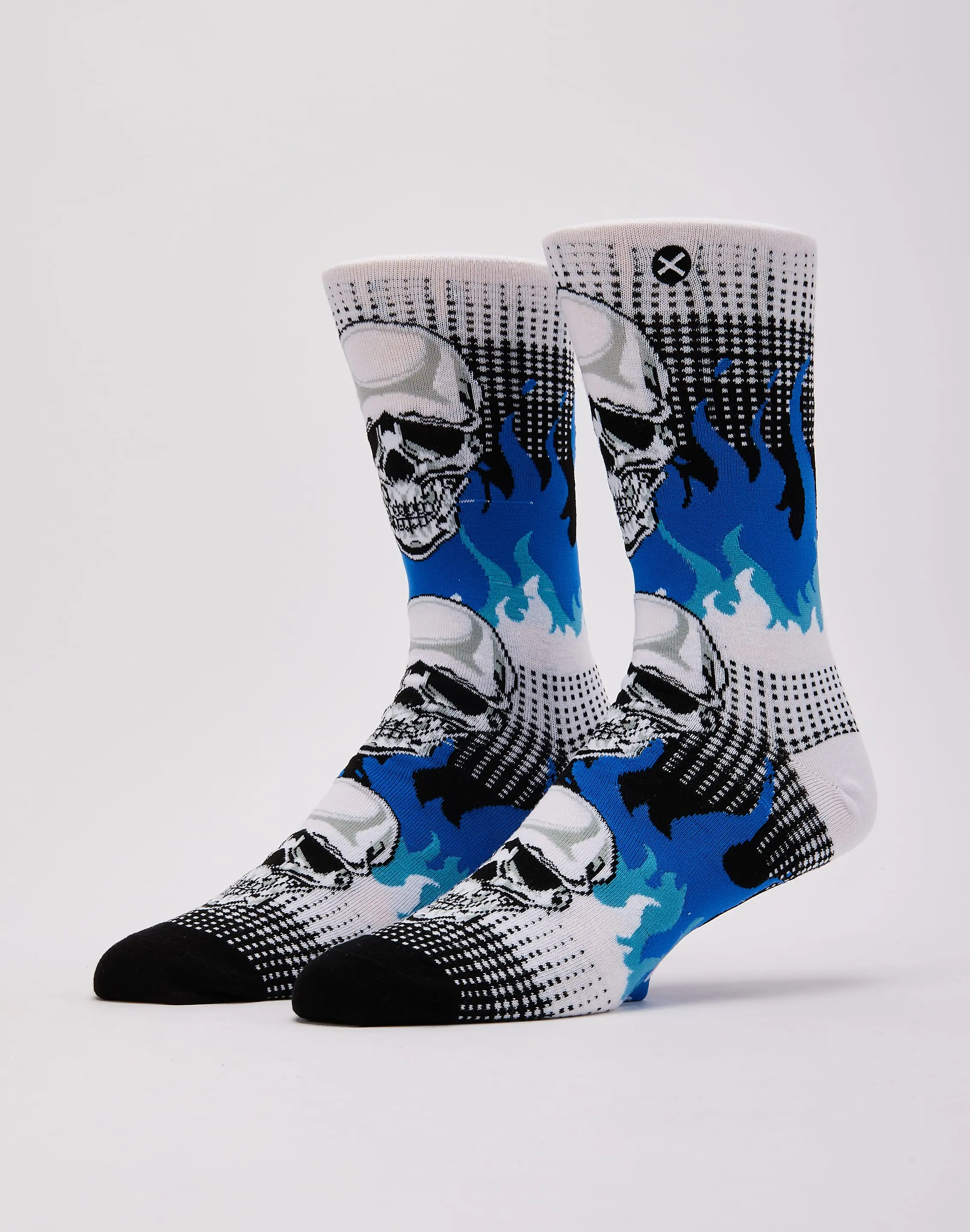 Mens Odd Sox Chrome Flames Crew Socks
