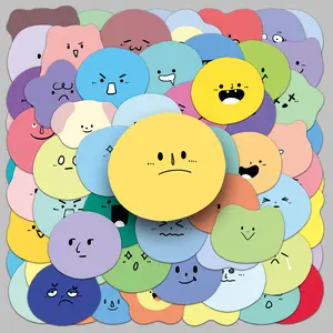 50 Cute, Rounded Emoji-shaped Sealing Stickers for Scrapbooks, Diaries, Laptops, Water Bottles, Cars, and Other Items. Designed with A Positive Message and Based on Beliefs.