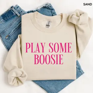 Play Some Boosie Gildan Sweatshirt, Boosie Crewneck Sweatshirt Gift for Women, Trendy Cotton Fabric Pullover,Funny Music Gift,Hip-Hop Graphic for Fans