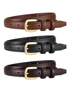Women's Casual PU Leather Belt Set, Trendy Exquisite Belt, Vintage Style Waistband for Jeans, Versatile Fashion Accessory for All Seasons