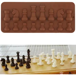 Silicone Chess Piece Candy Molds International Chess Chocolate Mold for Cupcake Decoration Hard Candy Chocolate