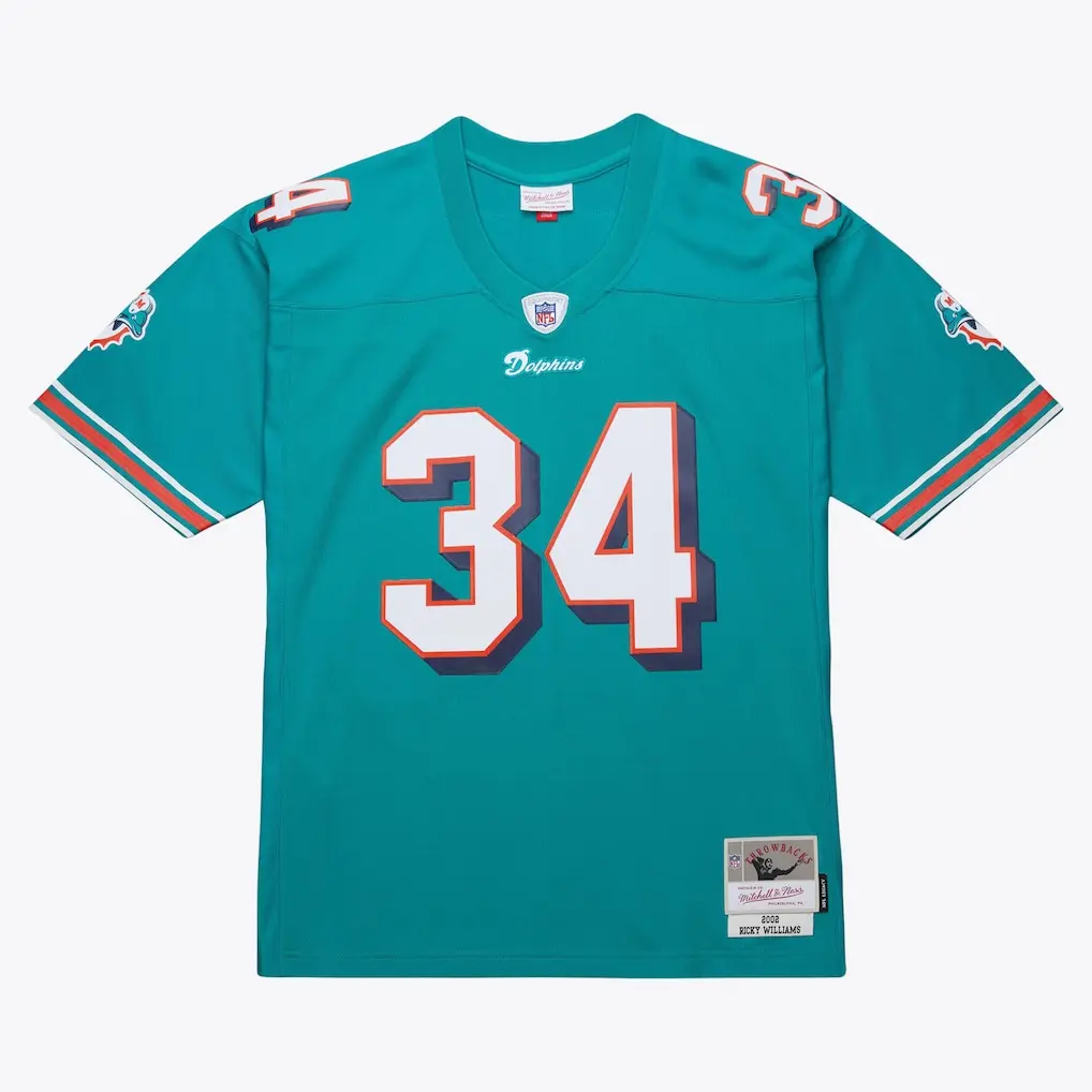 Ricky Williams Signed Mitchell & Ness Miami Dolphins Collectible Football Jersey