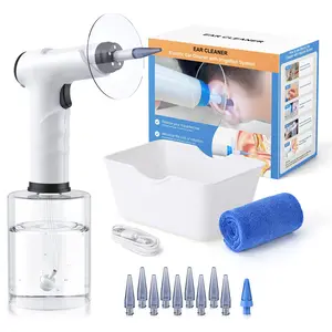 Aspoven Rechargeable Ear Cleaning Kit – Electric Water Ear Cleaner with 4 Pressure Modes, IPX7 Waterproof, Gentle & Easy-to-Use Ear Care Device, Includes Basin, Towel & 10 Replacement Tips
