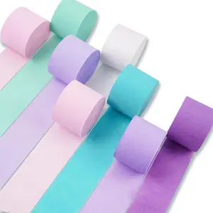 PartyWoo Crepe Paper Streamers 8 Rolls 656ft, Pack of Pink, Purple, Mint, Turquoise and White Party Streamers for Birthday Decorations, Party Decorations, Wedding Decorations (1.8 Inch x 82 Ft/Roll)
