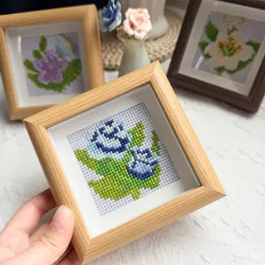 Beginner-Friendly Cross Stitch Kit with Frame, Embroidery Cloth, Thread, Tools, Unique Home Decor Gift Set