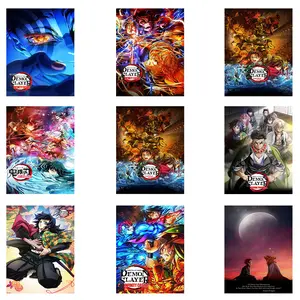 Demon Slayer Anime Wall Art Framed Canvas Print for Home Decor Gift Artwork Eco-Friendly Fade-Resistant Waterproof UV-Protected Vibrant Colors - Decoration