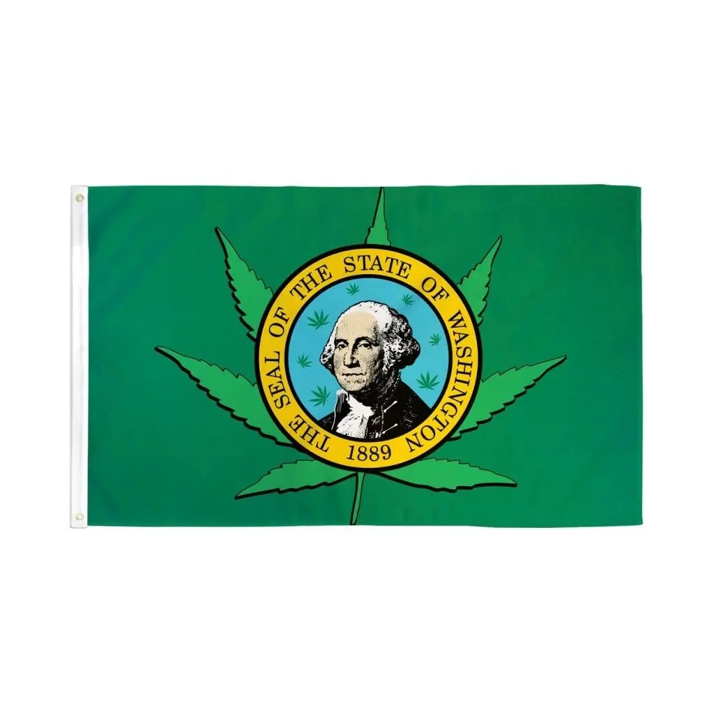 3x5ft Washington Leaf Polyester Flag - Dye Sublimation Graphic Print, Bold Colors, Header Tape, Hangable - Home & Festive Party Supplies Backdrop Banner, Printing