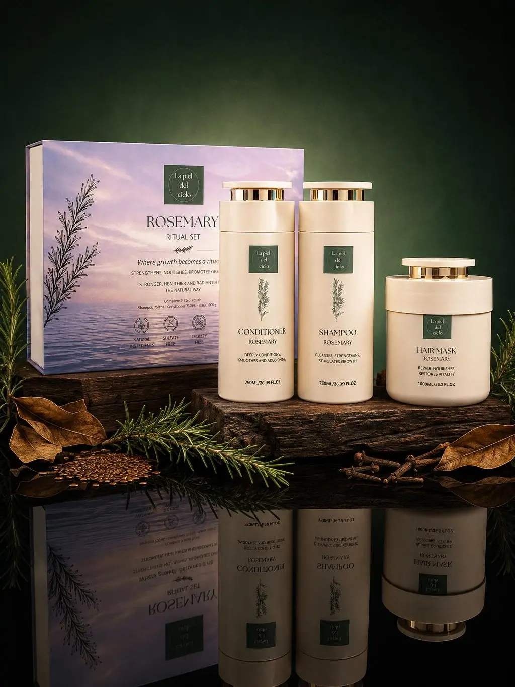 The Rosemary Ritual Set | Rosemary Shampoo | Conditioner | Hair Mask