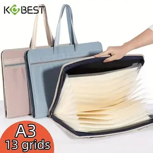 A3 Large Capacity 13-Layer Accordion Bag for Office Documents, Ideal for Student Study Materials, Perfect for Home and Outings, Accordion Folder