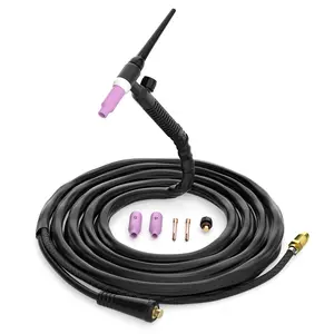 HITBOX WP17V TIG Welder Torch Kit, 140A-150A Air Cooled, 13ft (4M) Hose & Cable, Europe Plug, for Lift TIG MMA Welder Metal Work Tools with Smart Conversion