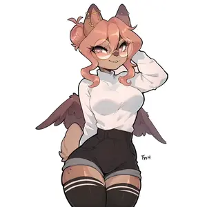 Cute Anime Demon Girl Vinyl Sticker, Kawaii Fantasy Devil Girl with Small Wings and Cozy Sweater Design, Stylish Anime Character Decal for Laptop, Water Bottle, Car Window