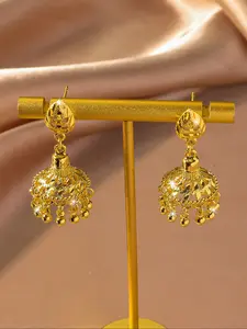 Chinese style water droplet tassel bell shaped earrings, copper plated women's earrings and Stud Earrings jewelry, Bohemian style, exquisite gifts for friends and girlfriends