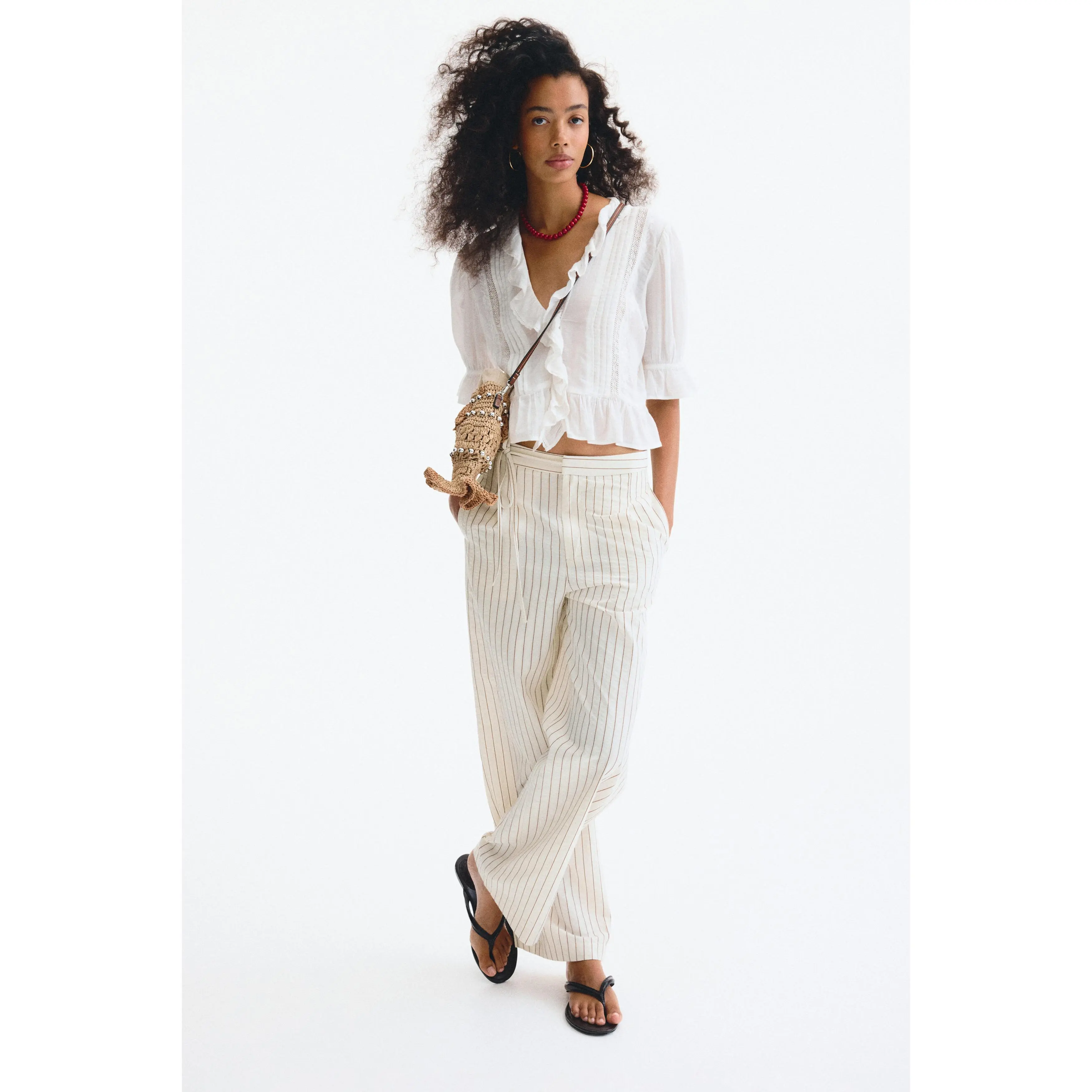 H&M Tie-detail trousers