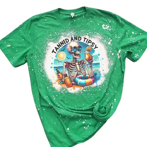 Summer Skeletons T-Shirt Bleached - Gildan - Unisex Top Sublimation