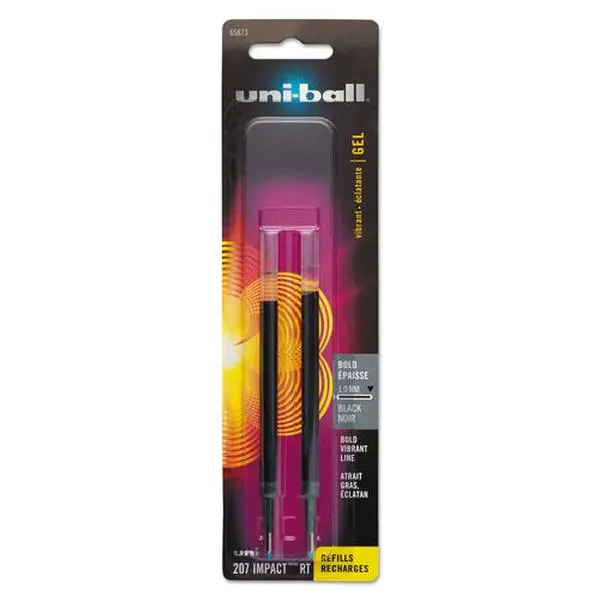 Uni-Ball UBC Bold Black Refill for Uni-ball Gel IMPACT RT Roller Ball Pens - Pack of 2