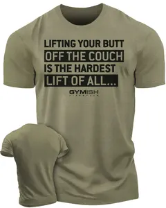 081. Gymish Hardest lift Funny Workout Gym T-Shirt for Men