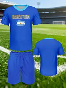 Argentina Away Football Kids Set, Soccer Jerseys, Comfortable Breathable Quick-Dry, Perfect for Sports Training, Ideal Gift Choice