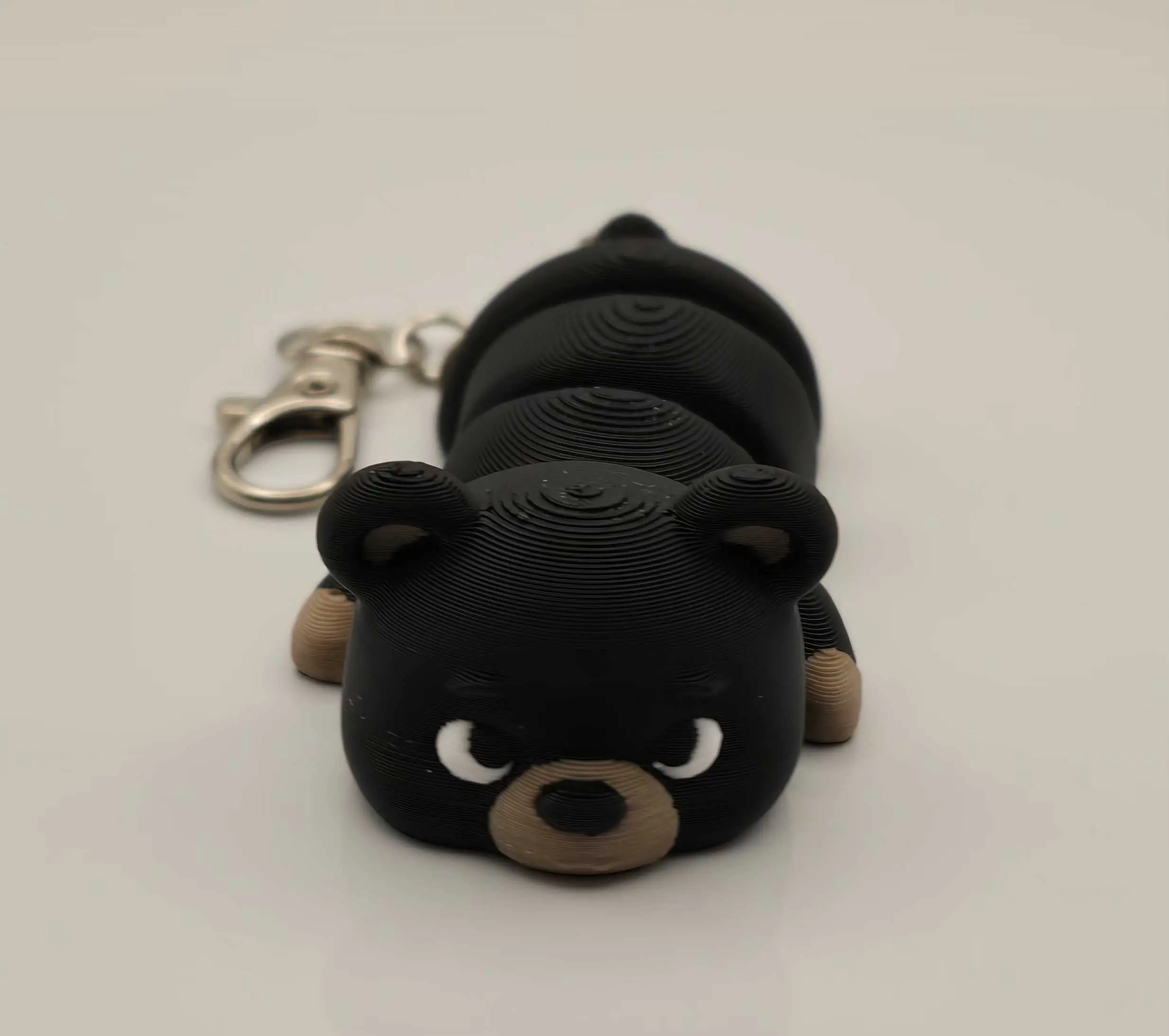 Cute 3D Printed Flexi Black Bear Keychain | Articulated Fidget Toy & Backpack Charm