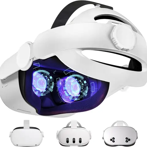 @STELLAR 3-in-1 Adjustable Halo Head Strap - Comfort-Enhanced Wearable Accessory, Elite Wireless Replacement for Meta Oculus Quest 2/3/3s, Compatible with VR Goggles & Head Strap VR Devices for Interactive Gaming