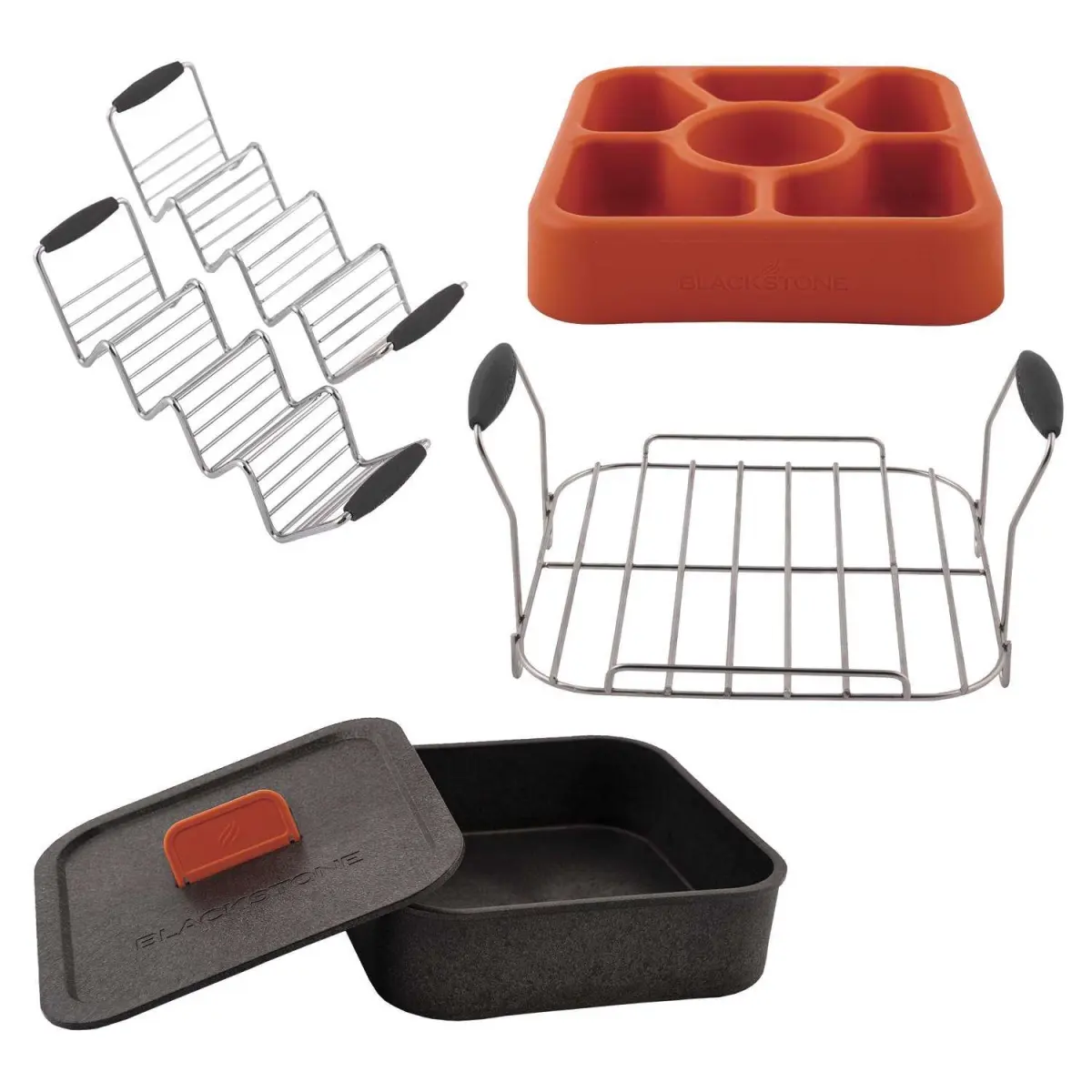 North Atlantic Imports 8110550 Blackstone Plastic & Stainless Steel Taco Tray, Multi Color