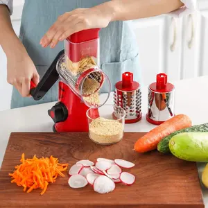 Manual Rotary Cheese Grater, Multi-Functional Hand Crank Grater, Suitable for Cheese, Vegetables, Nuts, Chocolate, Food Grade Design, Kitchen Tool, Cheese Shredder